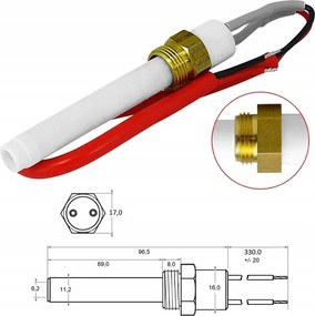 Kerámia pellet gyújtó 230 W Pellas égő