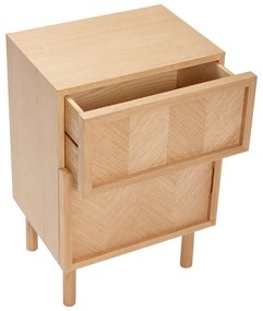 Natúr színű tölgyfa éjjeliszekrény Herringbone – Hübsch