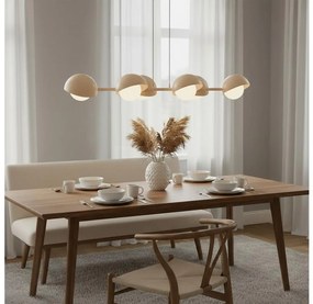 BOOM elegáns kábeles csillár, 6× G9 foglalat, 8 W/izzónként, 230 V, bézs