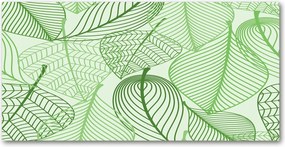 Fotó kép edzett üveg levelek minta 140x70