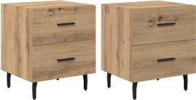 vidaXL Éjjeliszekrény 2 pcs Artisan tölgy 40 x 35 x 47,5 cm Faanyag
