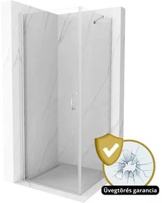 Mateo 100x100 cm Szögletes nyílóajtós zuhanykabin 6 mm vastag vízlepergető biztonsági üveggel, krómozott elemekkel