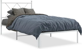 vidaXL fehér fém ágykeret fejtámlával 90x200 cm