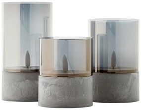 Brilliant - 3 darabos LED gyertya készlet BOUGIE LED/2xAA IP44 szürke/füstszínű