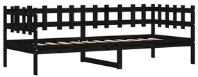 fekete tömör fenyőfa kanapéágy 80 x 200 cm
