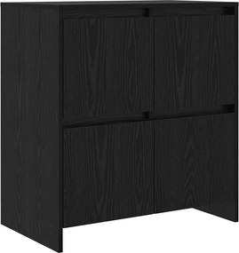 vidaXL Széf Fekete tölgy 70 x 41 x 75 cm Faanyag