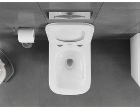 Mexen Teo, falra akasztható wc csésze 510x345x340 mm, Perem nélküli Tornado + duroplast wc ülőke, fényes fehér, 30850600T