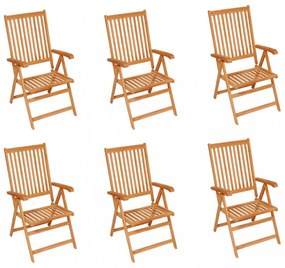 6 db tömör tíkfa kerti szék bézs párnákkal