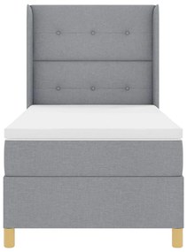 Box Spring ágy matracmal Világosszürke 100 x 200 cm szövet