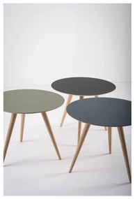 Arp tölgyfa tárolóasztal fekete asztallappal, ⌀ 55 cm - Gazzda