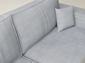 Szürke kordbársony kinyitható-tárolóhelyes sarokkanapé (bal oldali-L alakú) Tonga – Maison de Rêve