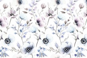 Fotótapéta Flizelina Akvarell Természet Virágok Lila Kék 104x70,5 ragasztó