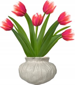 Csokorváza Virágok Kő Kerámia Szürke 23cm Hálószoba Nappali