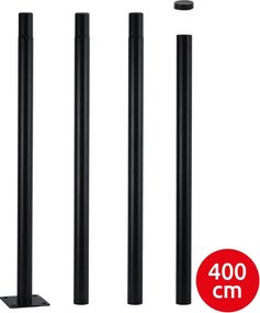 Brilagi - Fém rúd kültéri lámpaoszlophoz, 4 m, Ø 58 mm, fekete