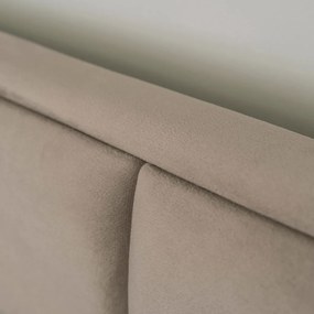 Bézs Bársony Ágyneműtartós Franciaágy. 140x200 DUO