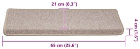 30 db tópszínű lépcsőszőnyeg 65x21x4 cm