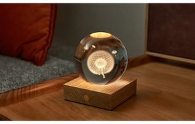 Sötétbarna szabályozható asztali lámpa üveg búrával (magasság 12 cm) Amber – Gingko