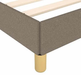 tópszínű szövet ágykeret fejtámlával matrac nélkül 80 x 200 cm