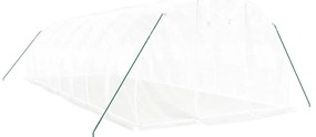 fehér acélvázas melegház 24 m² 8x3x2 m