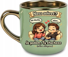 Elegáns bögre A mi titkunk? Én beszélek, Te hallgatod Valentin-nap 400 Zöld