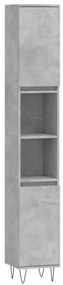 Betonszürke szerelt fa fürdőszobaszekrény 30 x 30 x 190 cm