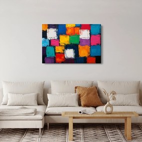 Kép - Színes négyzetek festménye (90x60 cm)