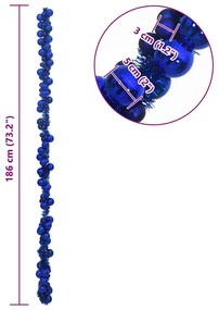 Karácsonyi gömb girland Kék 186 cm Polisztirol