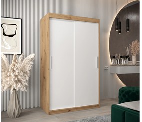 Ruhásszekrény 120 cm Toki (artisan tölgy + matt fehér). 1064811
