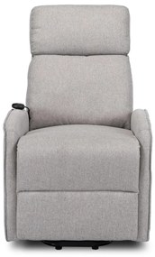 Elektromosan Vezérelhető TV és Relaxfotel Szürke Szövet Kárpittal. Felállást Segítő Funkcióval. COLTON