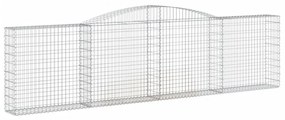 vidaXL 10 db íves horganyzott vas gabion kosár 400x30x100/120 cm