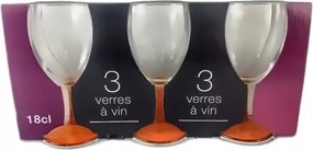 Borospohár készlet, 210 ml 3 darabos, színes talpakkal