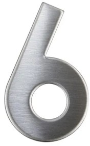 "6" házszám, RN.75L, rozsdamentes acél