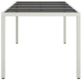 Kerti Étkezőasztal Fehér 190x90x75 cm Polirattan