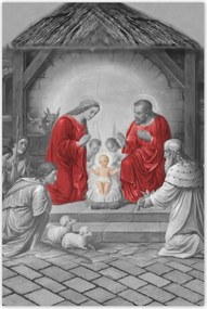 Poszter 60x90 Szent család piros