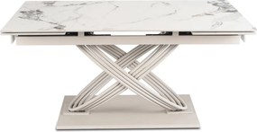 Stół IBIZA Ceramiczny Rozkładany 160-240 cm Biały Marmur/Kaszmir