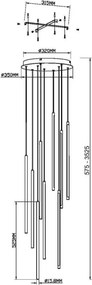 MAYTONI MOD236PL-L54BS3K LIGHT STICK Többágú Függesztett Lámpa Sárgaréz LED IP20