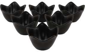 6 darab Lotus kerámia tál 11,8 cm, fekete