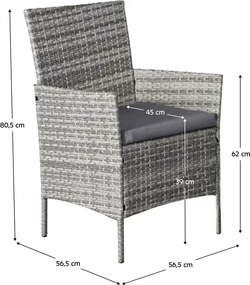 Kerti 4 részes rattan szett szürke, RATANA