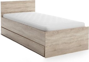 Ágy ELISA 90 x 200 cm, sonoma tölgy Matrac: SOMMERA 18 cm matraccal, Ágyrács: Deszkás ágyráccsal