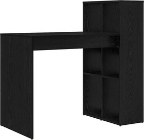 vidaXL Asztal polcokkal Fekete tölgy 108 x 55 x 103.5 cm Faanyag