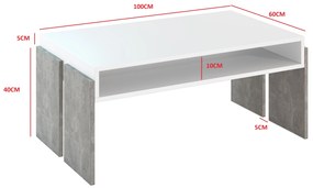 Dohányzóasztal Ramea (platinum grange tölgy + fekete). 1055236