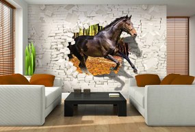 Fotótapéta - A ló kiugrott a falból - 3D (152,5x104 cm)