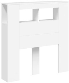 fehér szerelt fa LED-es fejtámla 100x18,5x103,5 cm