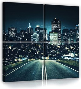 Vászonkép 50x50 Éjszakai város út fény metropolisz urbanizmus utazás