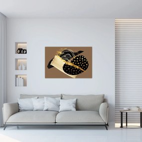 Kép - Absztrakció aranybarna N⁰1 (90x60 cm)