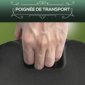 Outsunny Kör alakú Napernyő Állvány 15 kg Súlyú HDPE Műanyag, Beépített Fogantyú Ø 24-38 mm Átmérőjű Rúdhoz Ø 46.5 x 31H cm Fekete | Aosom