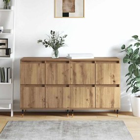 Oldalszekrények 2 pcs kézműves tölgy 120 x 35 x 70 cm Faanyag