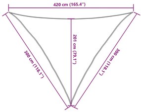 bézs HDPE napvitorla 160 g/m² 3 x 3 x 4,2 m