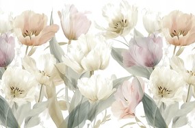 Fotótapéta Flizelina Virágok Tulipánok Shabby Chic Glamour 416x254 ragasztó