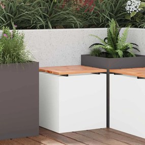 vidaXL Kerti pad Fehér 40 x 40 x 43 cm Acél